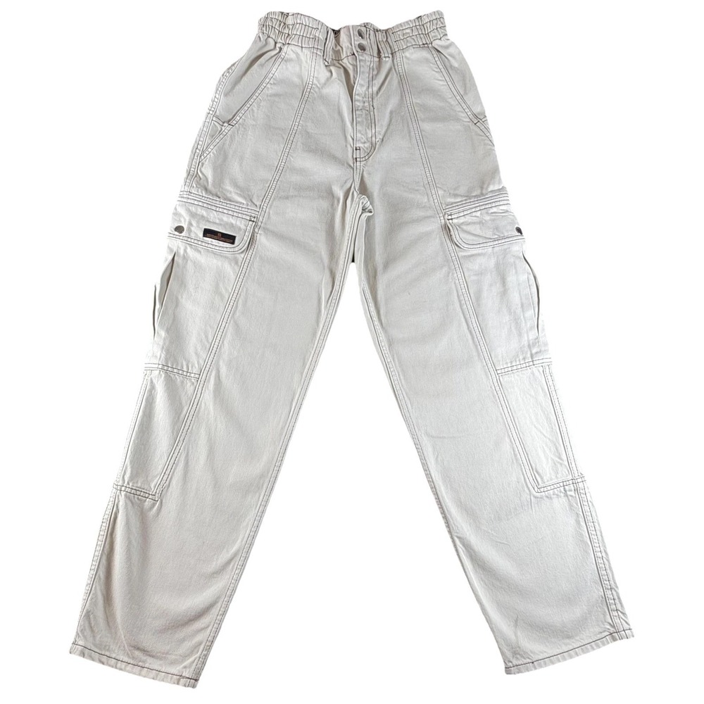 BDG Jeans Mens 28x31 White Relaxed Wide Leg Skate Denim Cargo Pockets Casual